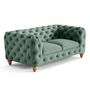 Voir la diapositive 6 : LISA DESIGN Walter - canapé 2 places chesterfield en velours - pieds bois