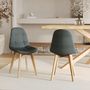 Voir la diapositive 2 : Rendez vous déco Lot de 2 chaises gris foncé et pieds en bois de hêtre - Yolo