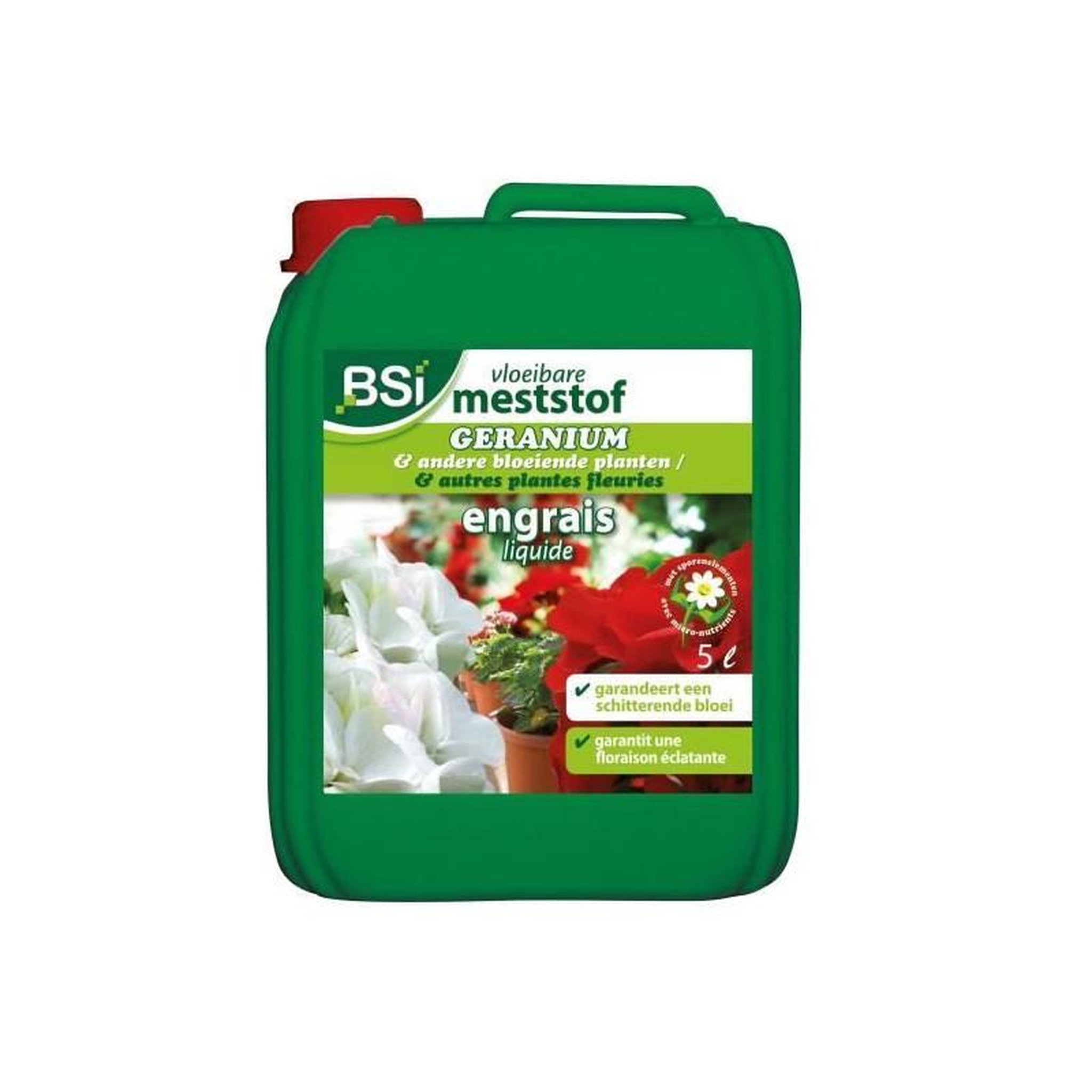 Bsi BSI - Engrais Minéral Pour Géranium - Pour Les Especes De Géranium - Oligo-Eléments Soluble Dans l'Eau - 5L