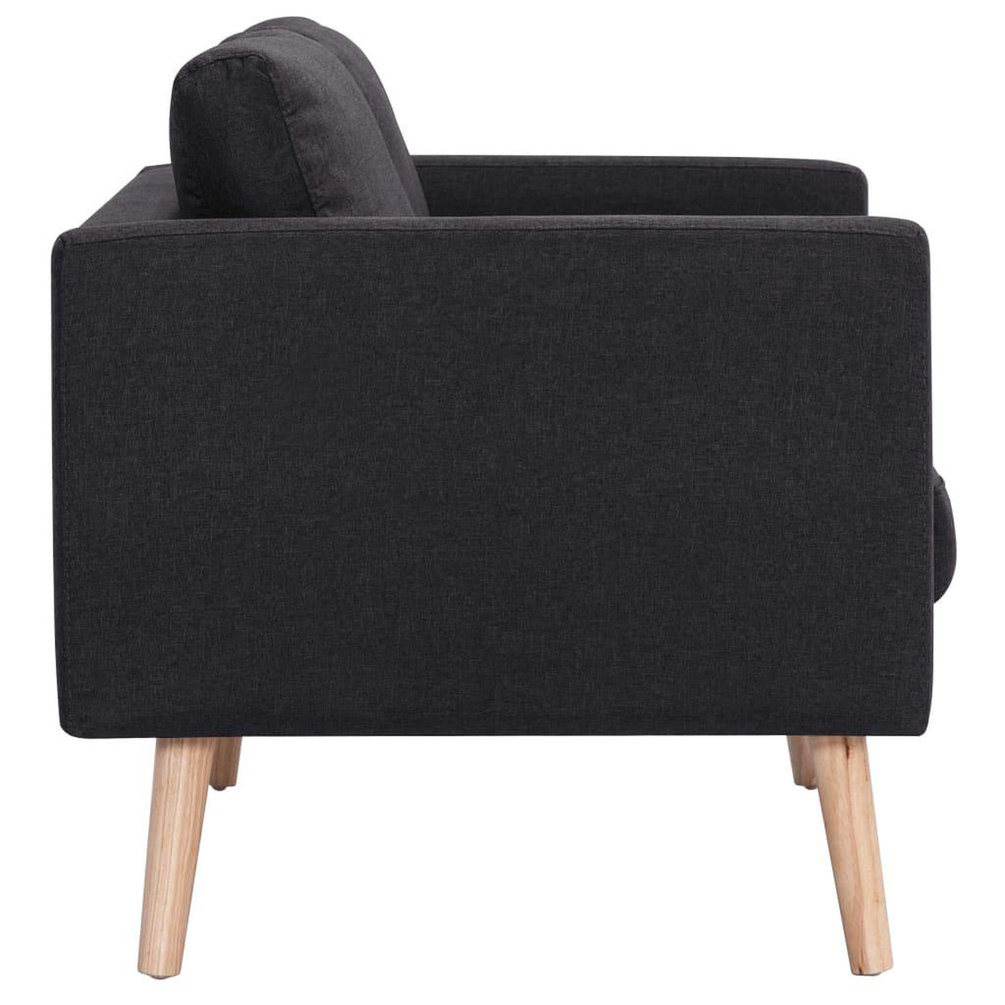 Voir la diapositive 5 : VIDAXL Canape a 2 places Tissu Noir