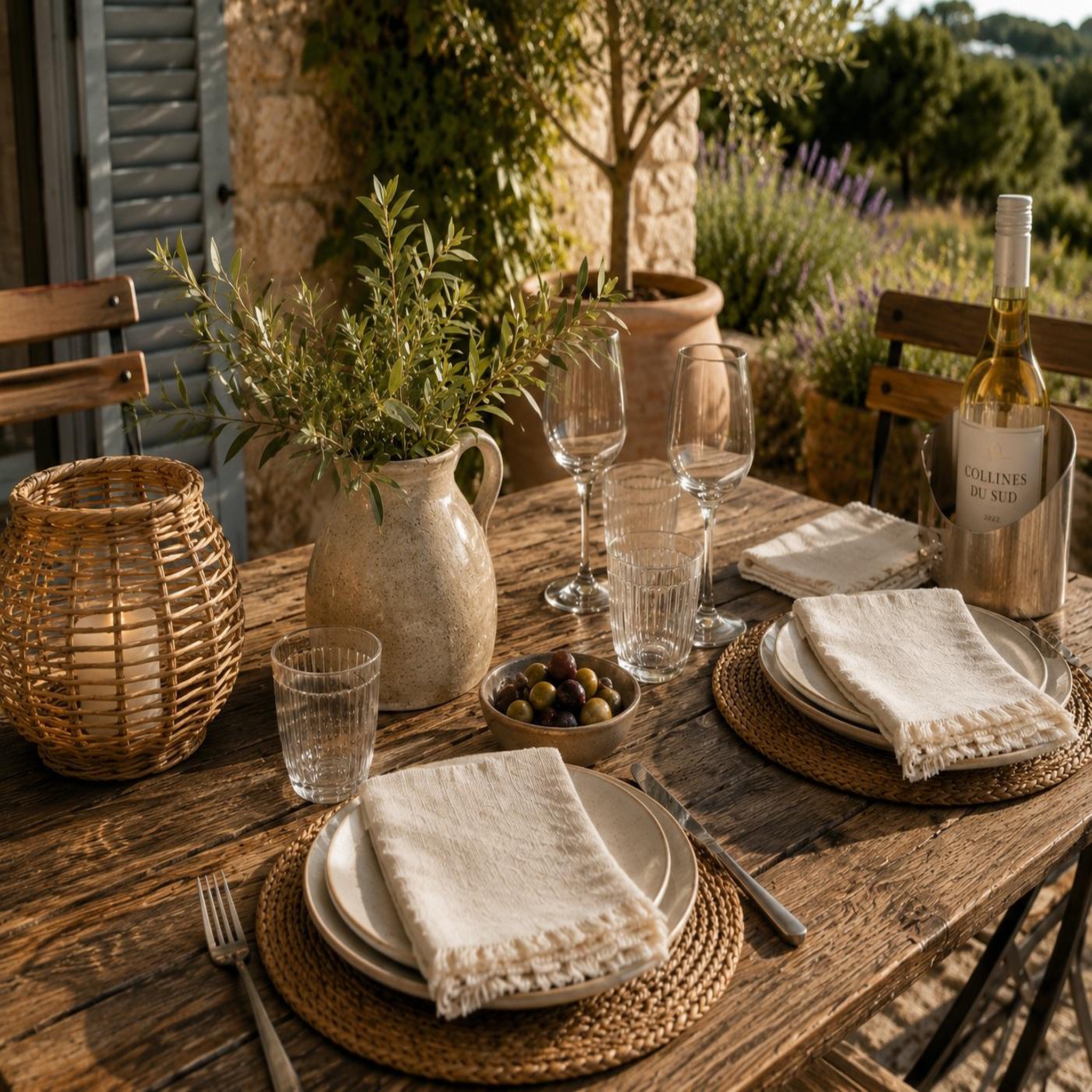 Voir la diapositive 6 : Eden 2 serviettes de tables a franges en coton