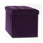 ATMOSPHERA Pouf Velour Leandre - Pliant. Coloris disponibles : Noir