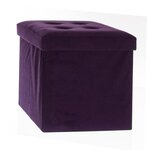 ATMOSPHERA Pouf Velour Leandre - Pliant. Coloris disponibles : Noir