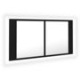 Voir la diapositive 2 : VIDAXL Armoire a miroir de salle de bain LED Noir 90x12x45 Acrylique