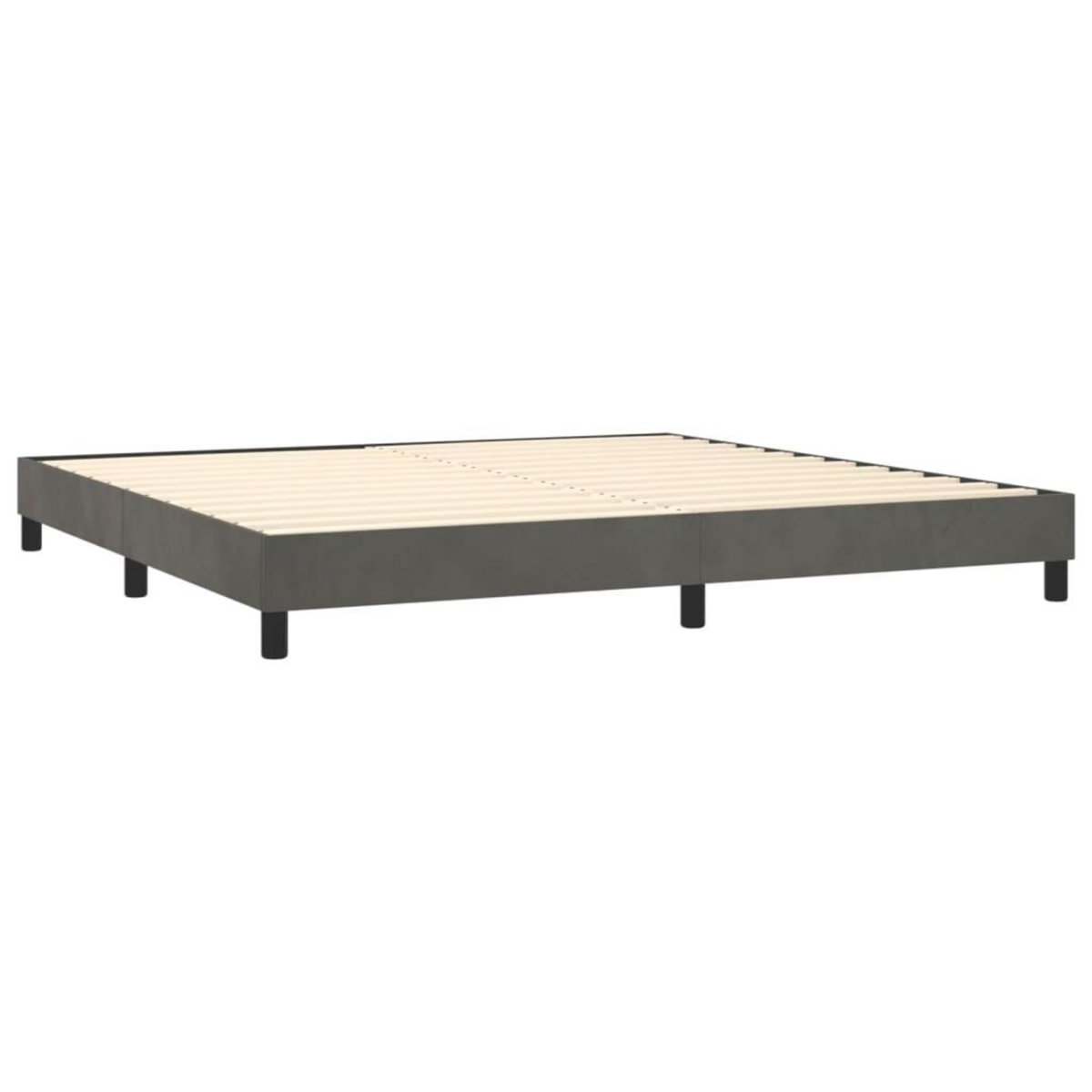 VIDAXL Sommier a lattes de lit et matelas Gris fonce 200x200cm Velours