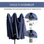 Voir la diapositive 6 : OUTSUNNY Parasol de jardin XXL parasol grande taille 4,6L x 2,7l x 2,4H m ouverture fermeture manivelle acier polyester haute densité bleu
