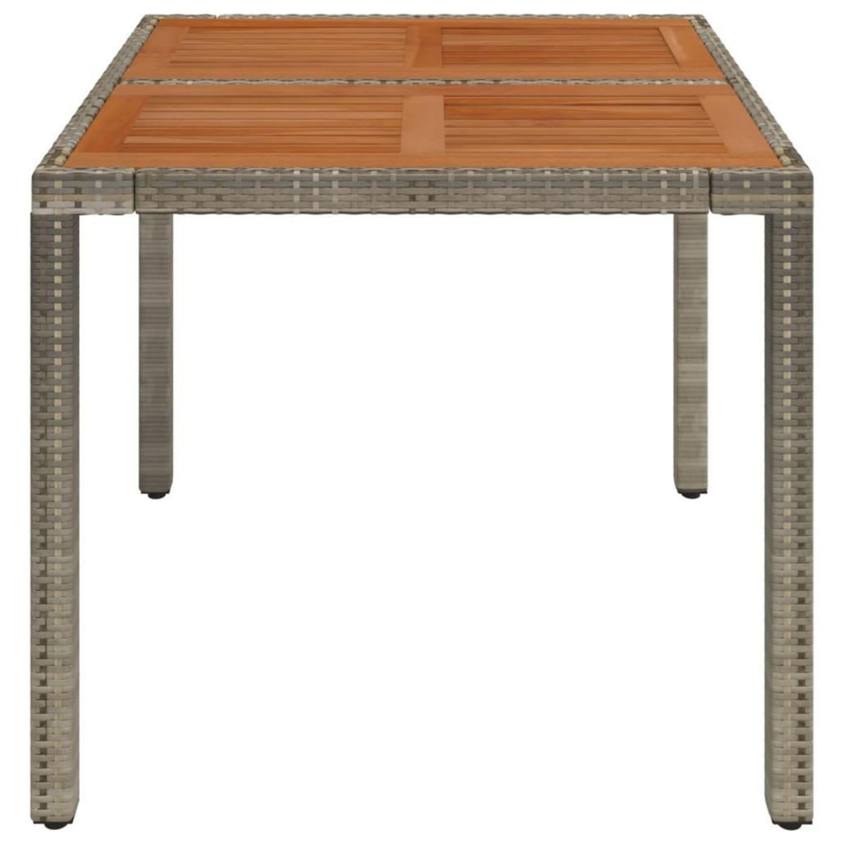 VIDAXL Table de jardin dessus en bois Gris 90x90x75 cm Resine tressee
