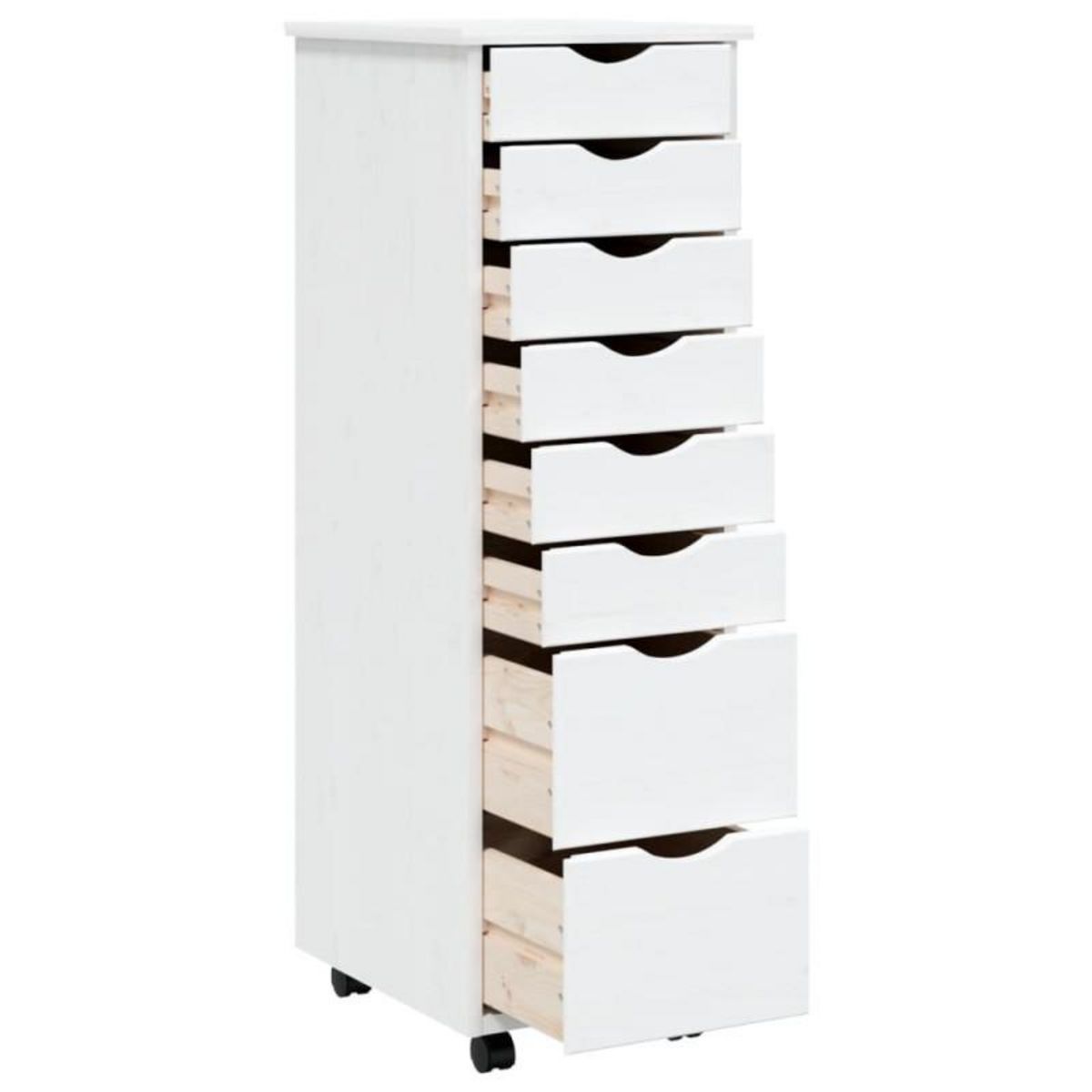 VIDAXL Armoire roulante avec tiroirs MOSS blanc bois de pin solide