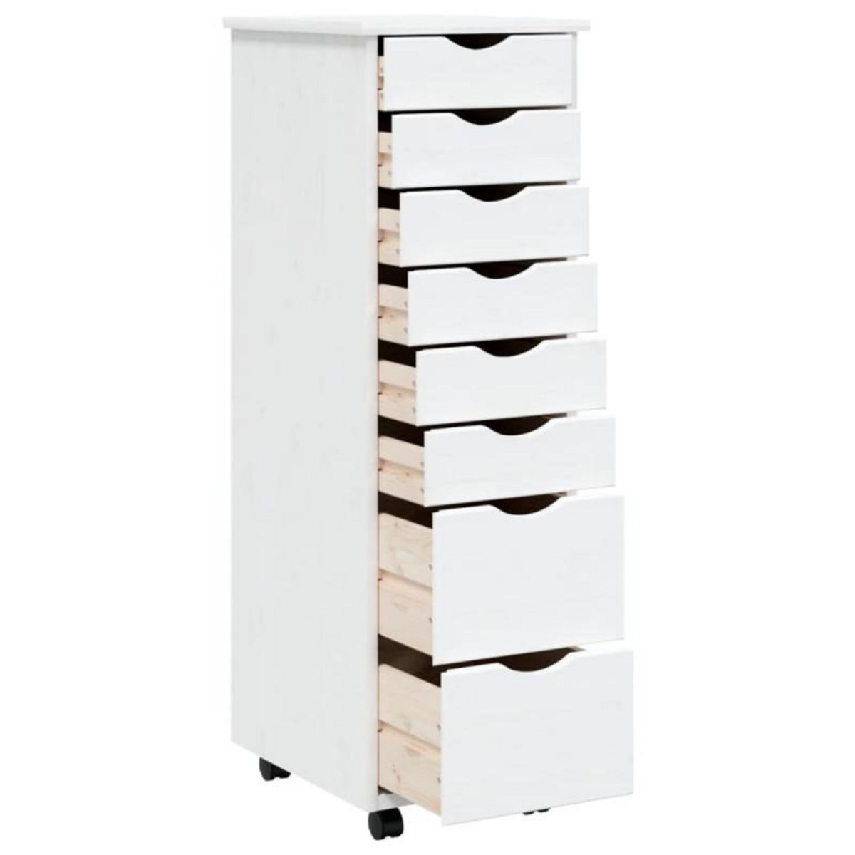 VIDAXL Armoire roulante avec tiroirs MOSS blanc bois de pin solide