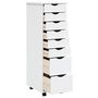 Voir la diapositive 3 : VIDAXL Armoire roulante avec tiroirs MOSS blanc bois de pin solide