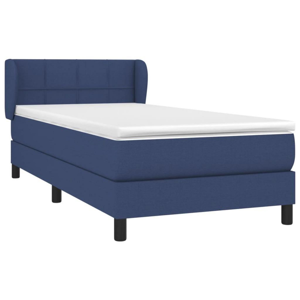 VIDAXL Sommier a lattes de lit avec matelas Bleu 80x200 cm Tissu