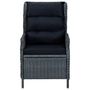 Voir la diapositive 2 : VIDAXL Chaise inclinable de jardin coussins Resine tressee Gris fonce