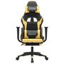 Voir la diapositive 3 : VIDAXL Chaise de jeu avec repose-pied Noir et dore Similicuir