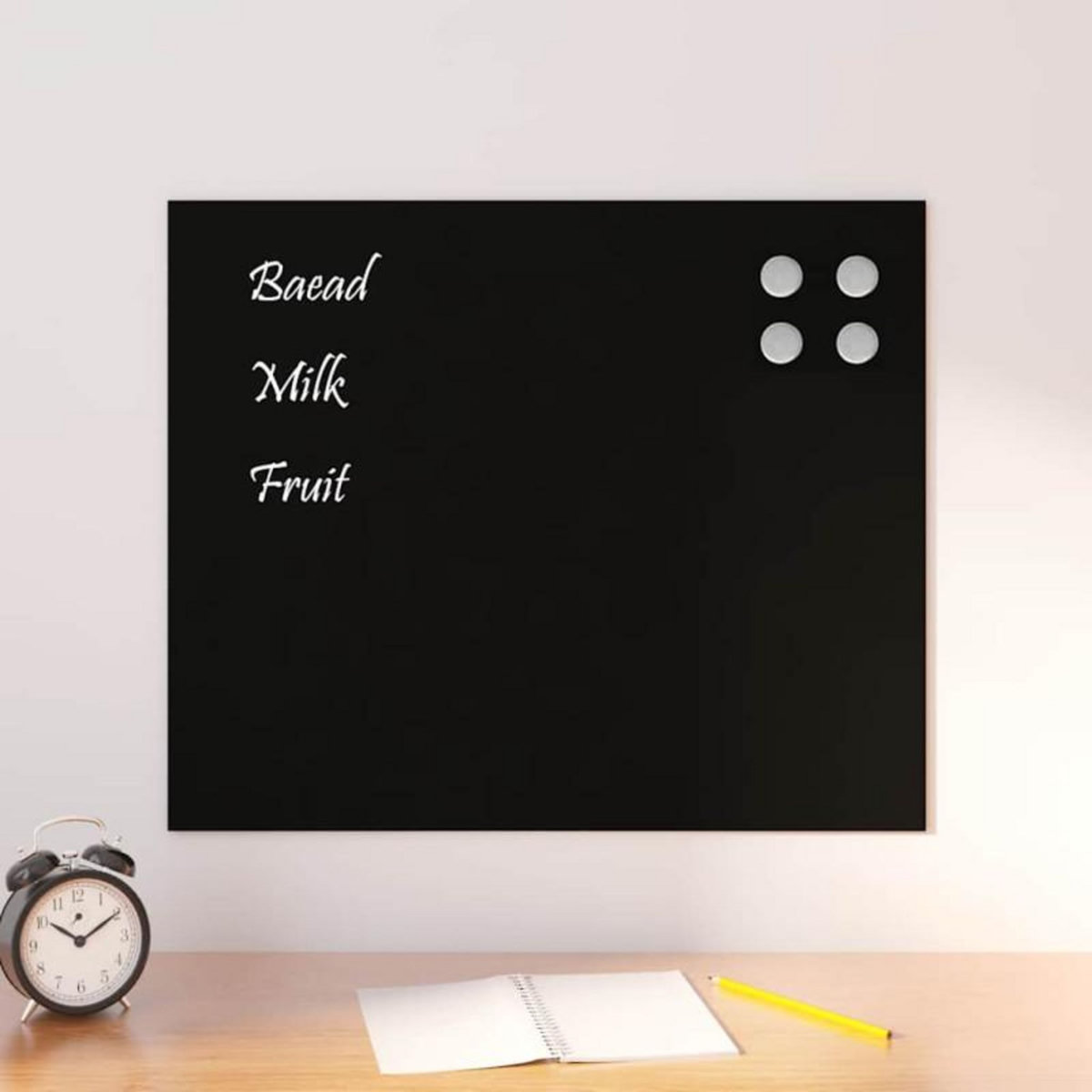 VIDAXL Tableau noir magnétique mural Noir 60x50 cm Verre trempé