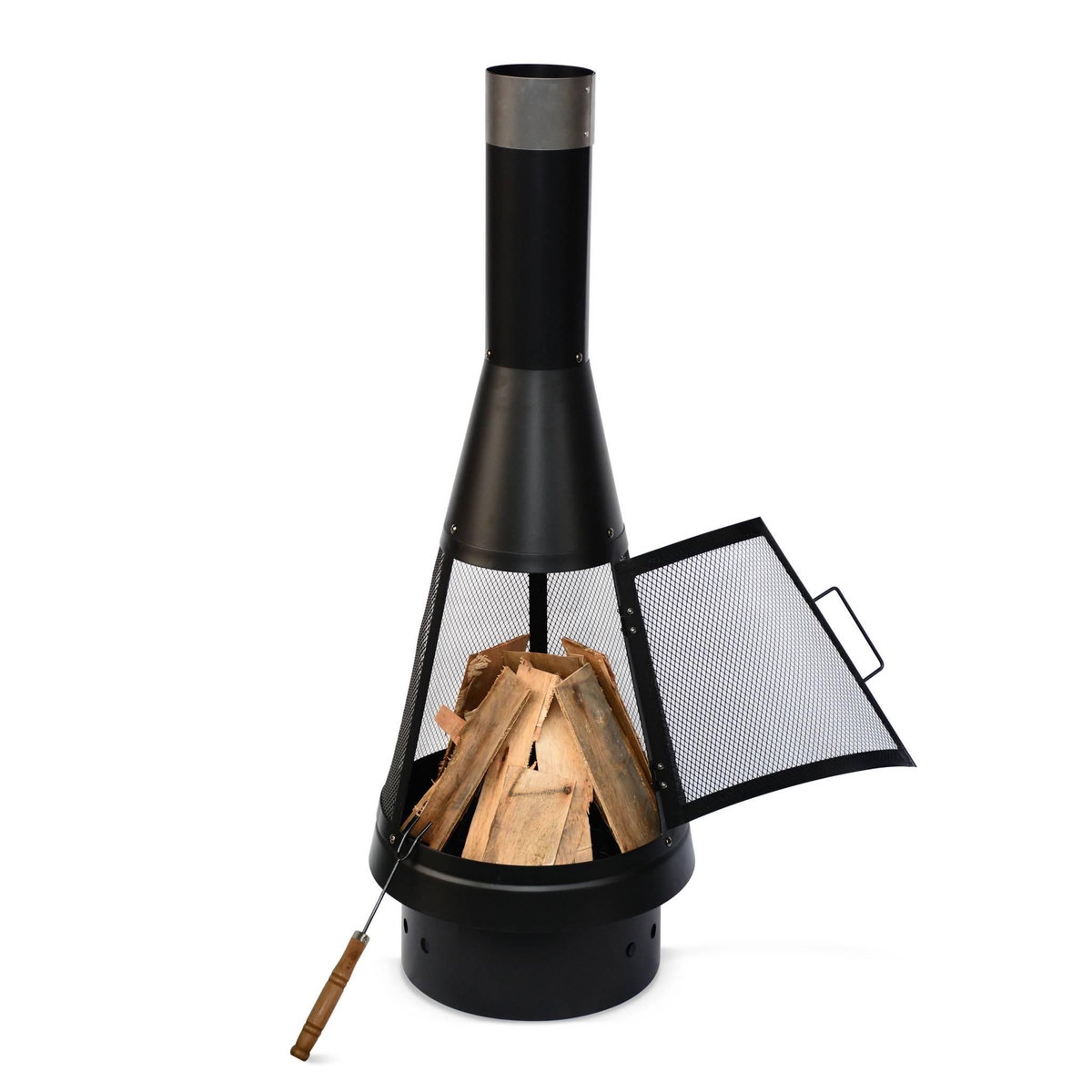 SWEEEK Brasero  - Lipari noir - Chauffage extérieur. feu de bois. brasier