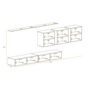 Voir la diapositive 4 : Paris Prix Meuble TV Mural Design  Switch VII  340cm Naturel & Blanc