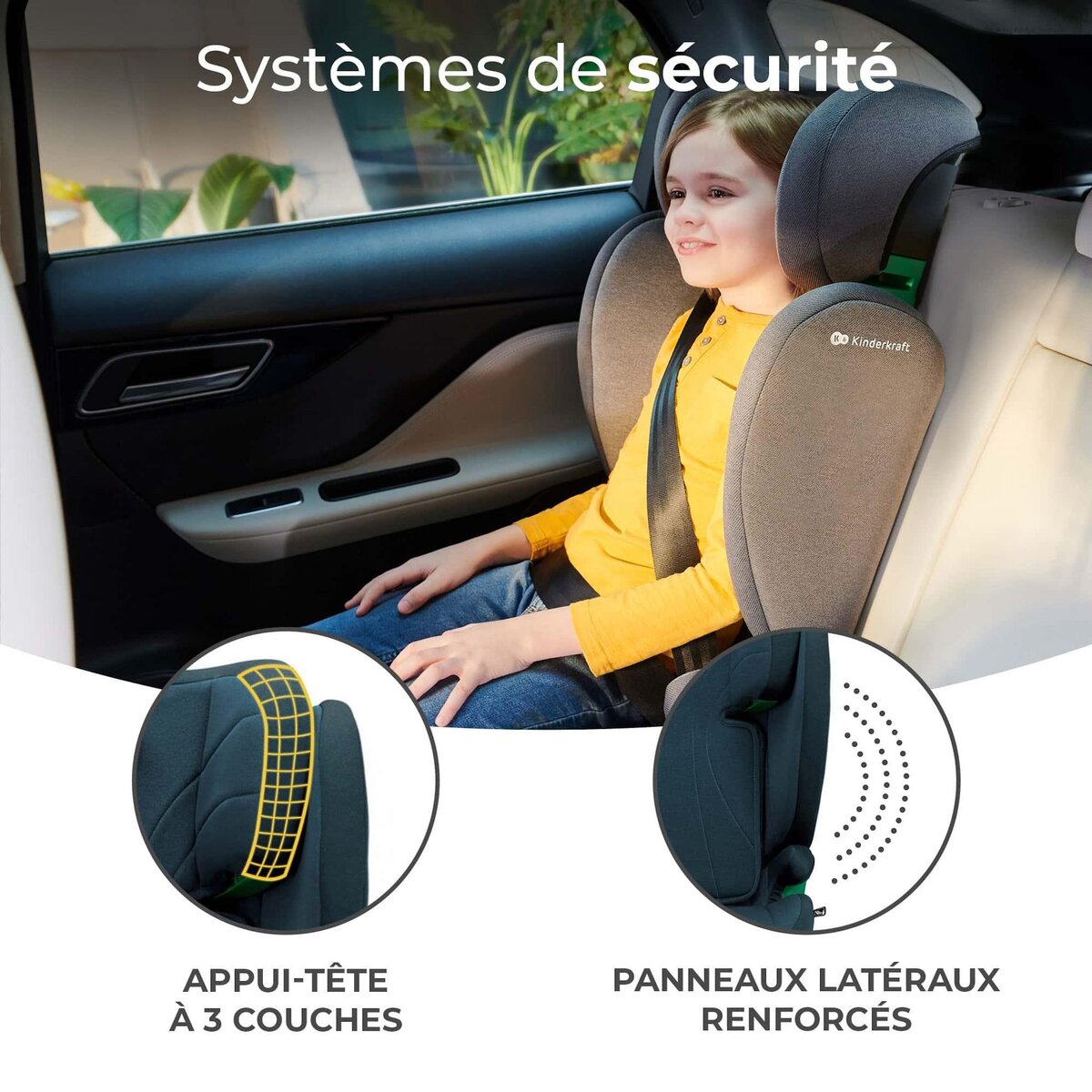 KINDERKRAFT Rehausseur auto isofix groupe 2 3 siege reglable