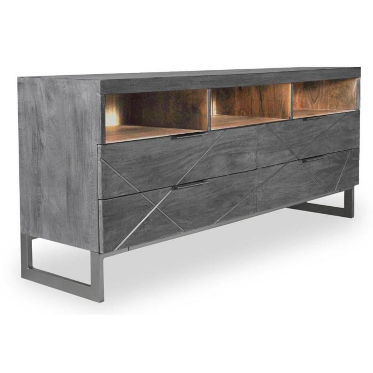 Paris Prix Meuble TV Design en Bois  Paso  150cm Gris