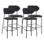 Voir la diapositive 1 : LISA DESIGN Rosita - lot de 4 tabourets de bar - en tissu - gris anthracite