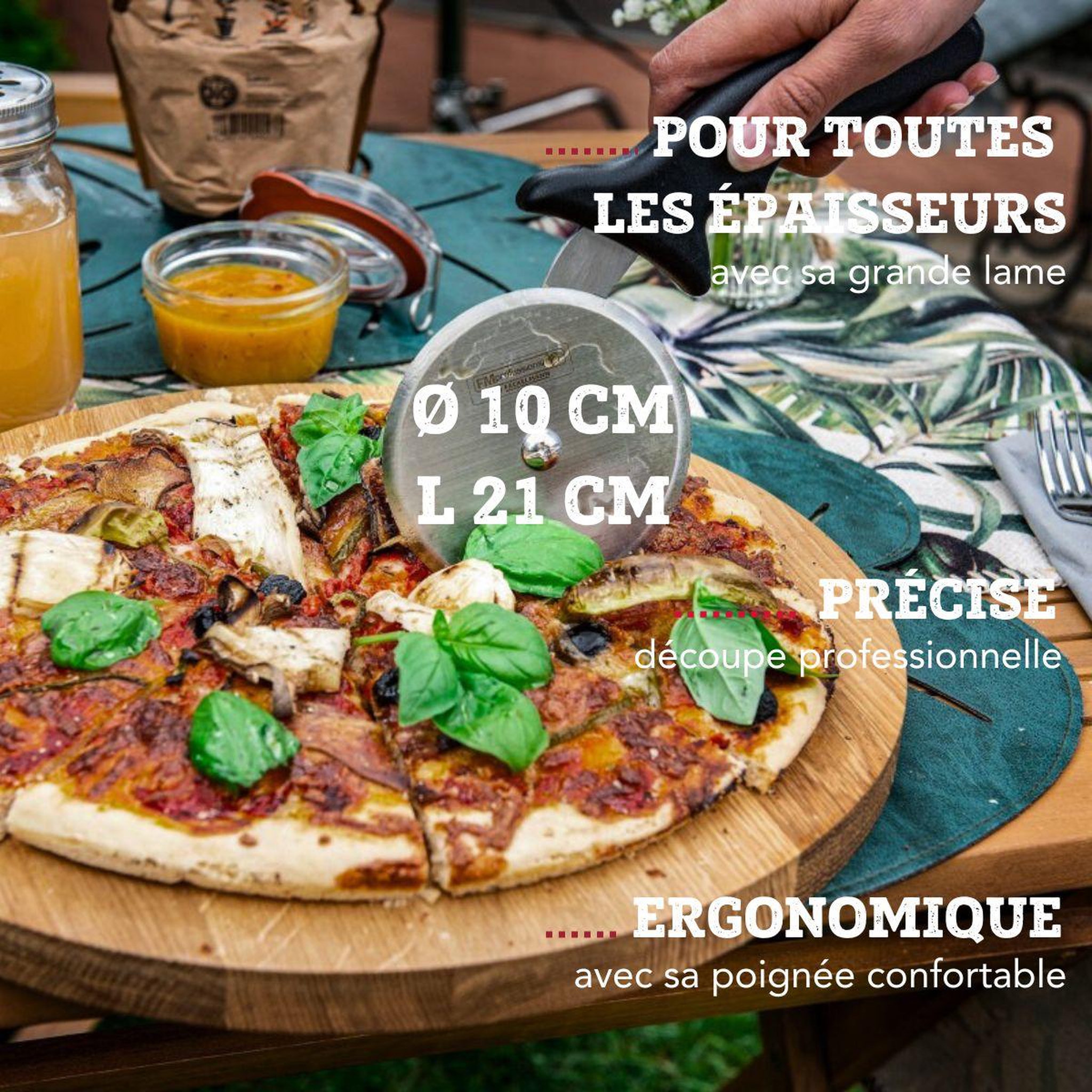 Voir la diapositive 4 : FM PROFESSIONAL Set de plaque à pizza et roulette FM Professionnal