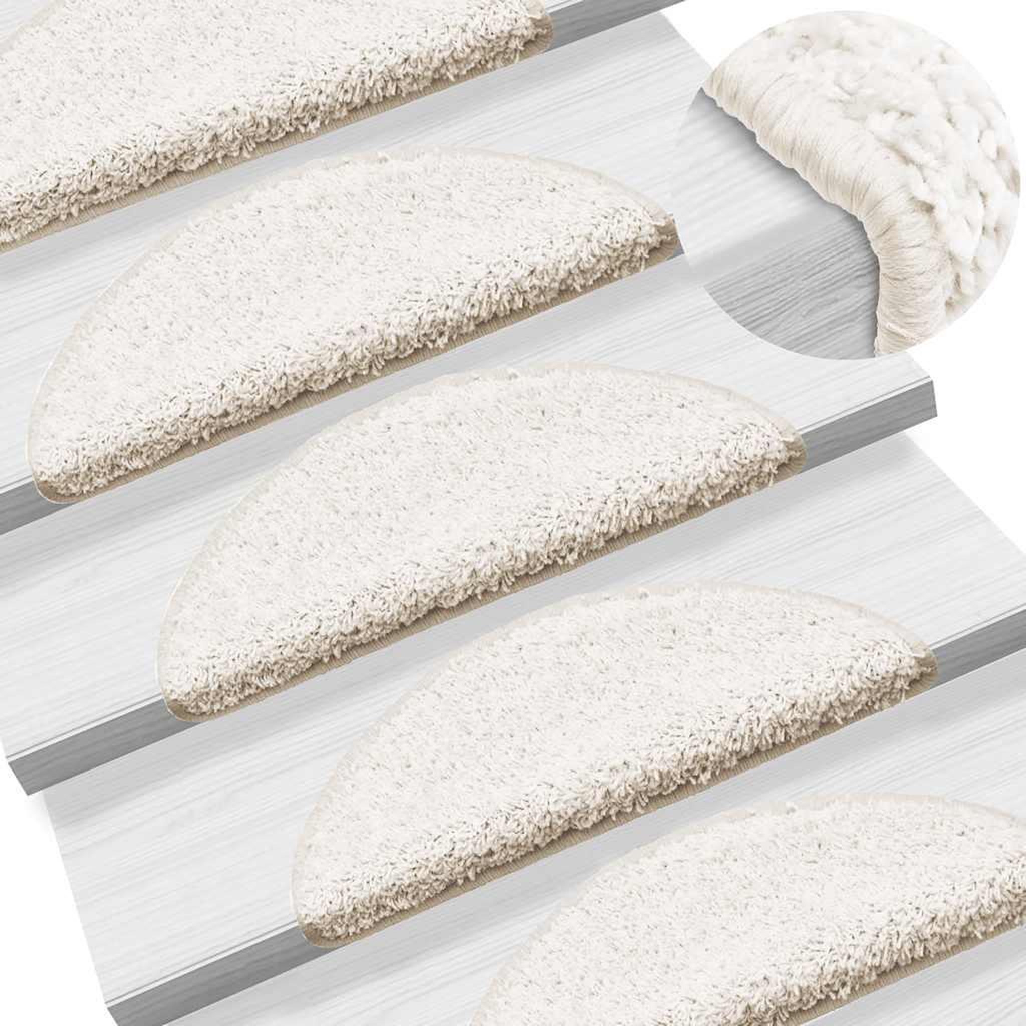 Voir la diapositive 5 : VIDAXL Tapis d'escalier 30 pcs blanc 56x17x3 cm