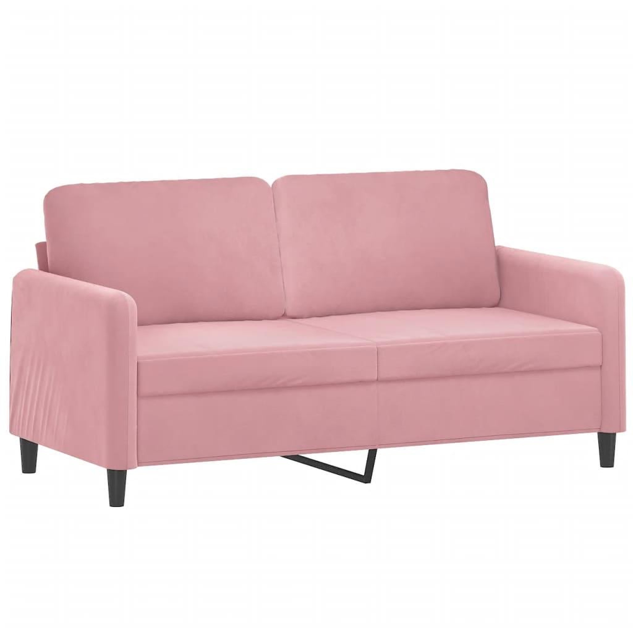 Voir la diapositive 4 : VIDAXL Canape 2 places avec oreillers decoratifs rose 140 cm velours