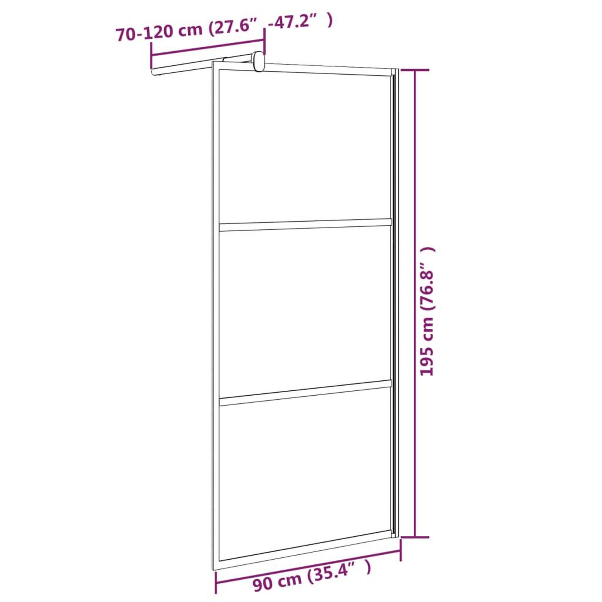 Voir la diapositive 6 : VIDAXL Paroi de douche 90x195 cm Verre ESG fonce Noir