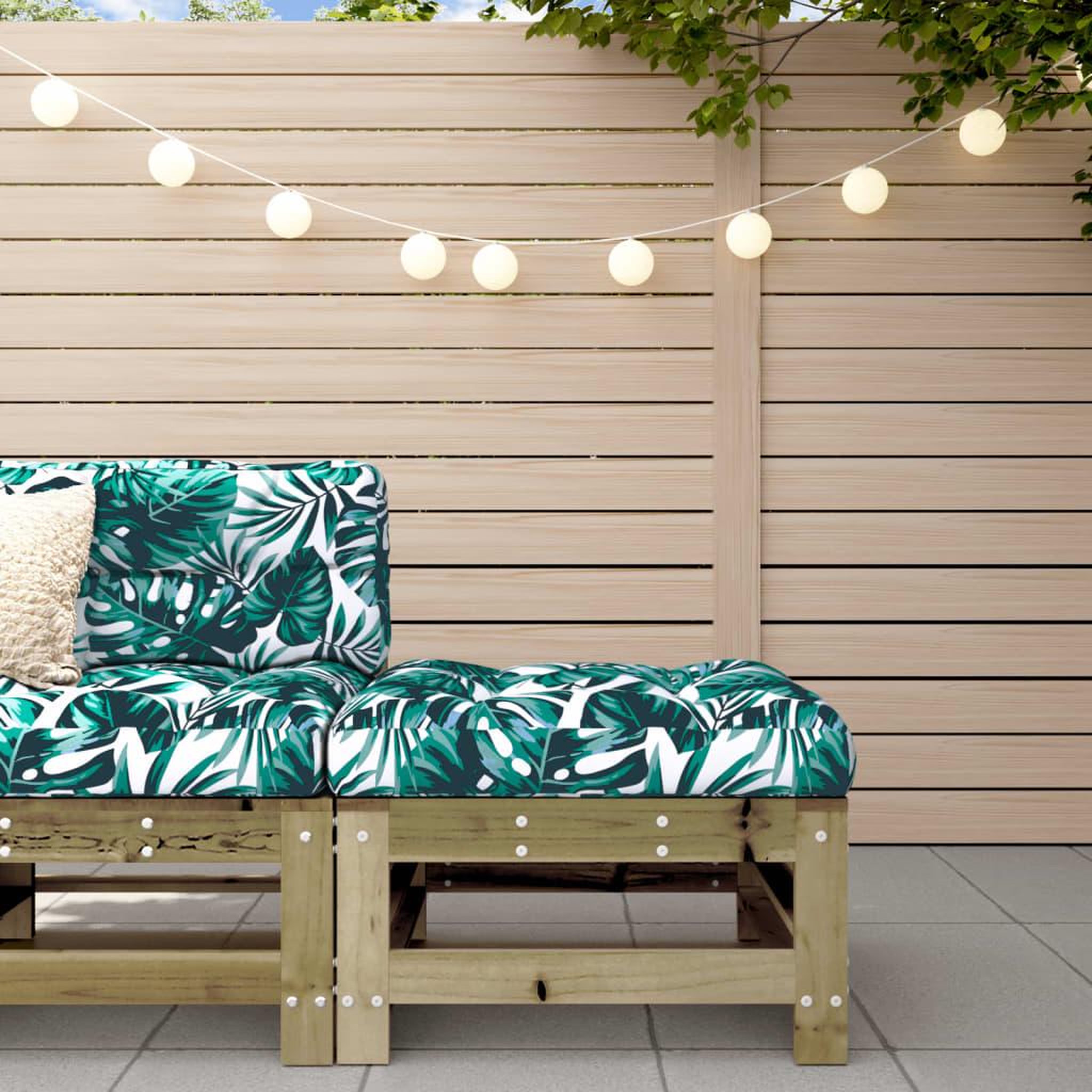 VIDAXL Repose-pied de jardin avec coussin bois de pin impregne