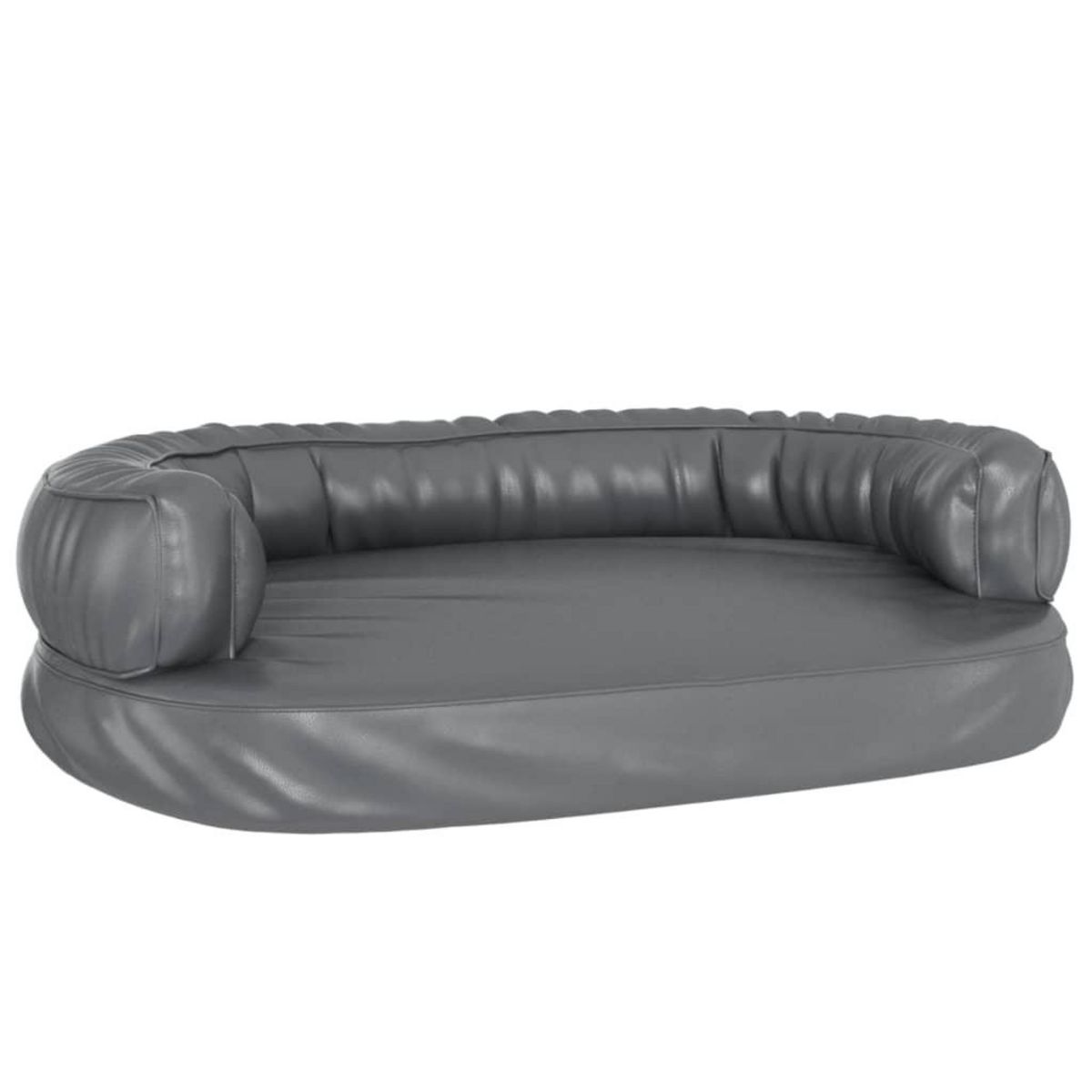 VIDAXL Lit pour chien ergonomique Mousse Gris 75x53 cm Similicuir