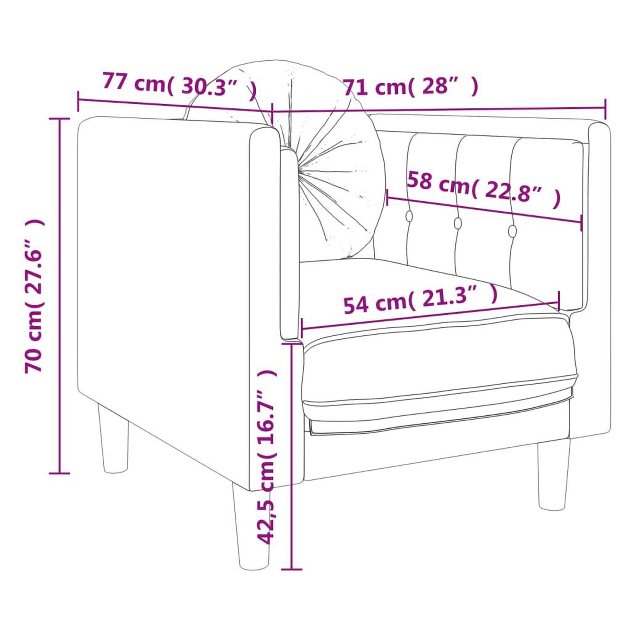 Voir la diapositive 6 : VIDAXL Fauteuil avec coussin rouge bordeaux velours