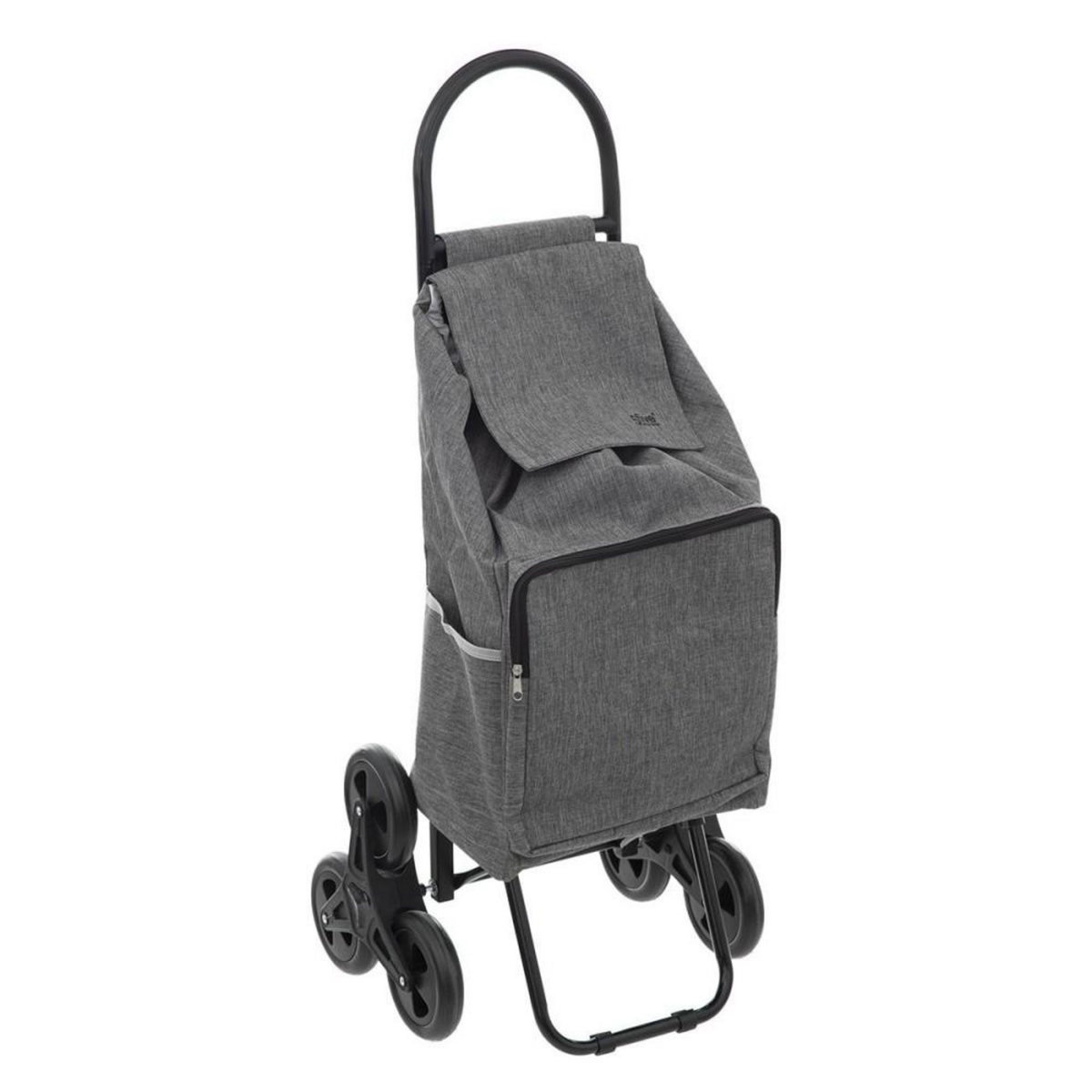 ATMOSPHERA Chariot de shopping 6 roues métal nomade gris