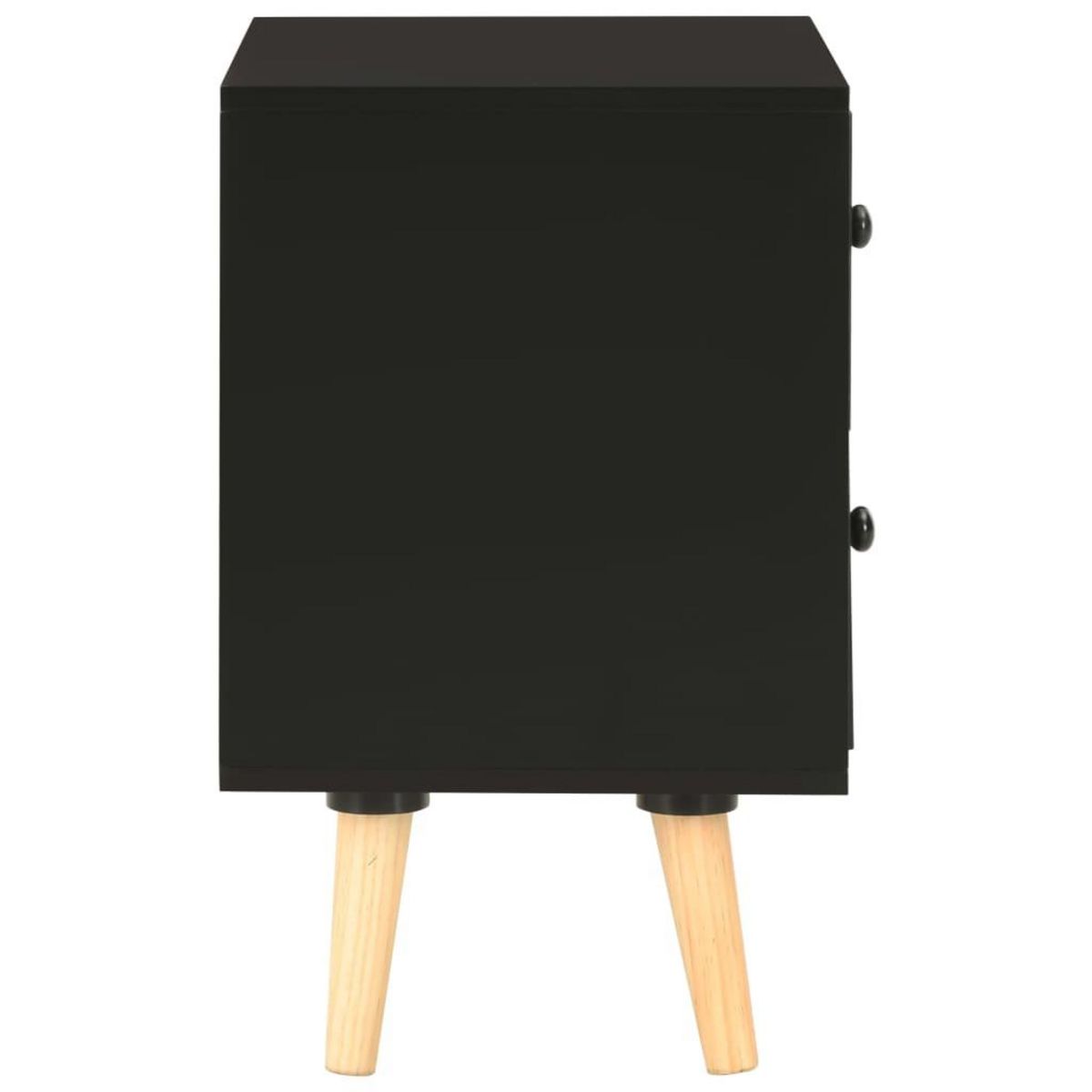 VIDAXL Tables de chevet 2 pcs Noir 40 x 30 x 50 cm Pin massif