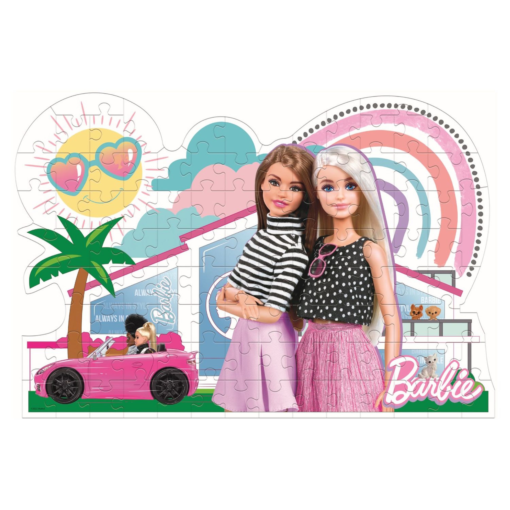 Voir la diapositive 2 : CLEMENTONI Puzzle 104 pièces Shaped Barbie