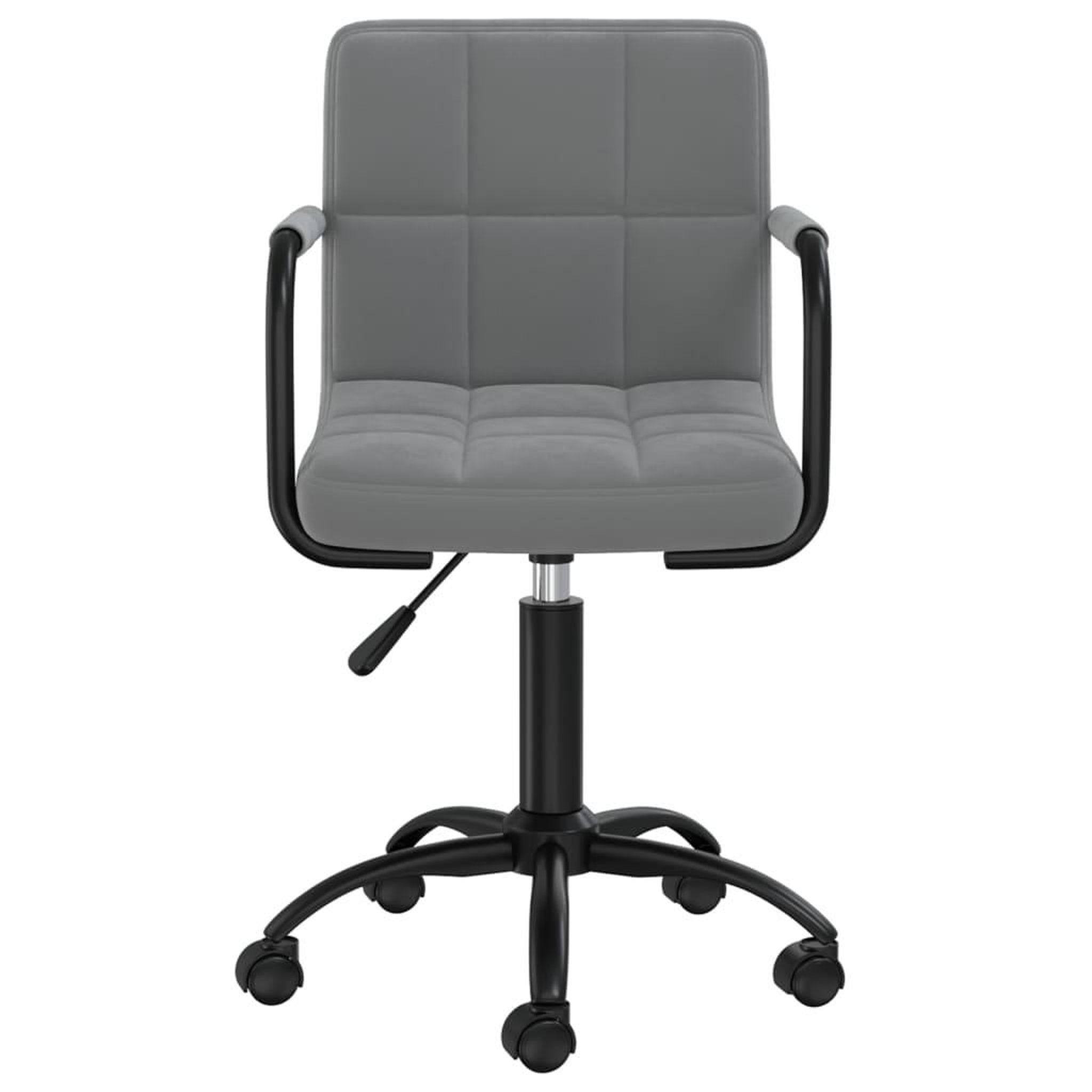 Voir la diapositive 3 : VIDAXL Chaise pivotante de bureau Gris fonce Velours