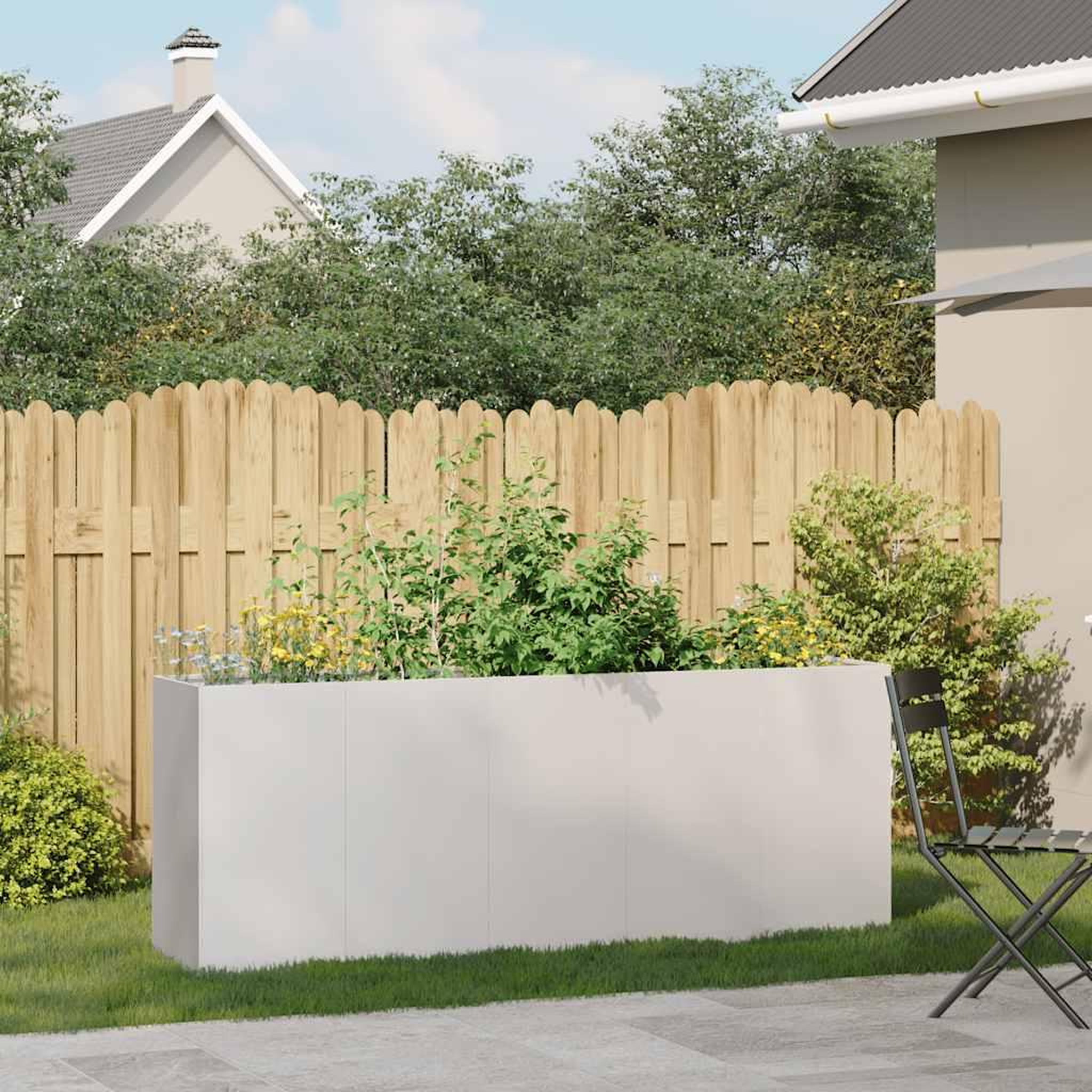 Voir la diapositive 3 : VIDAXL Jardiniere 200x40x80 cm acier inoxydable