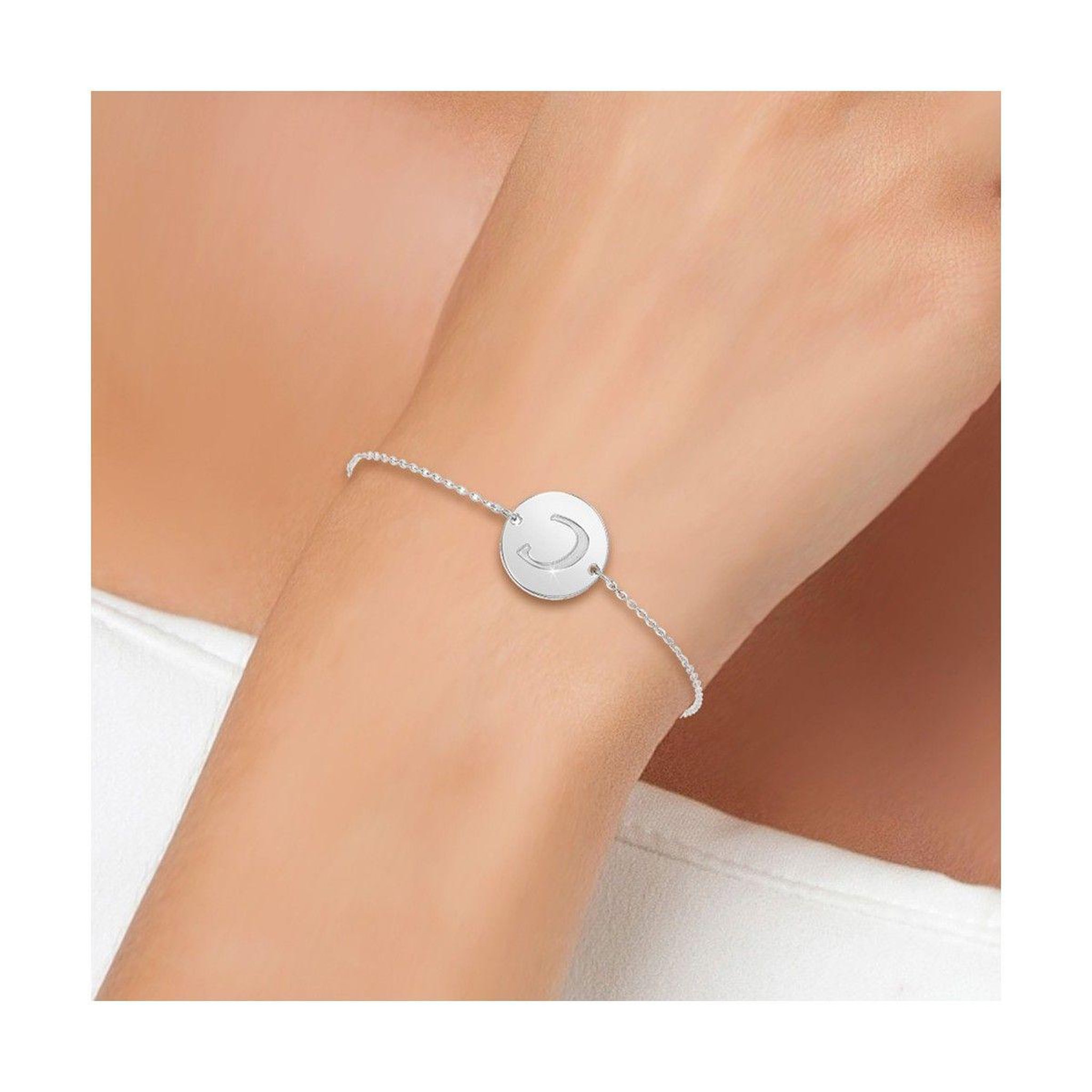 Voir la diapositive 2 : SC CRYSTAL Bracelet lettre C en acier inoxydable par SC Crystal