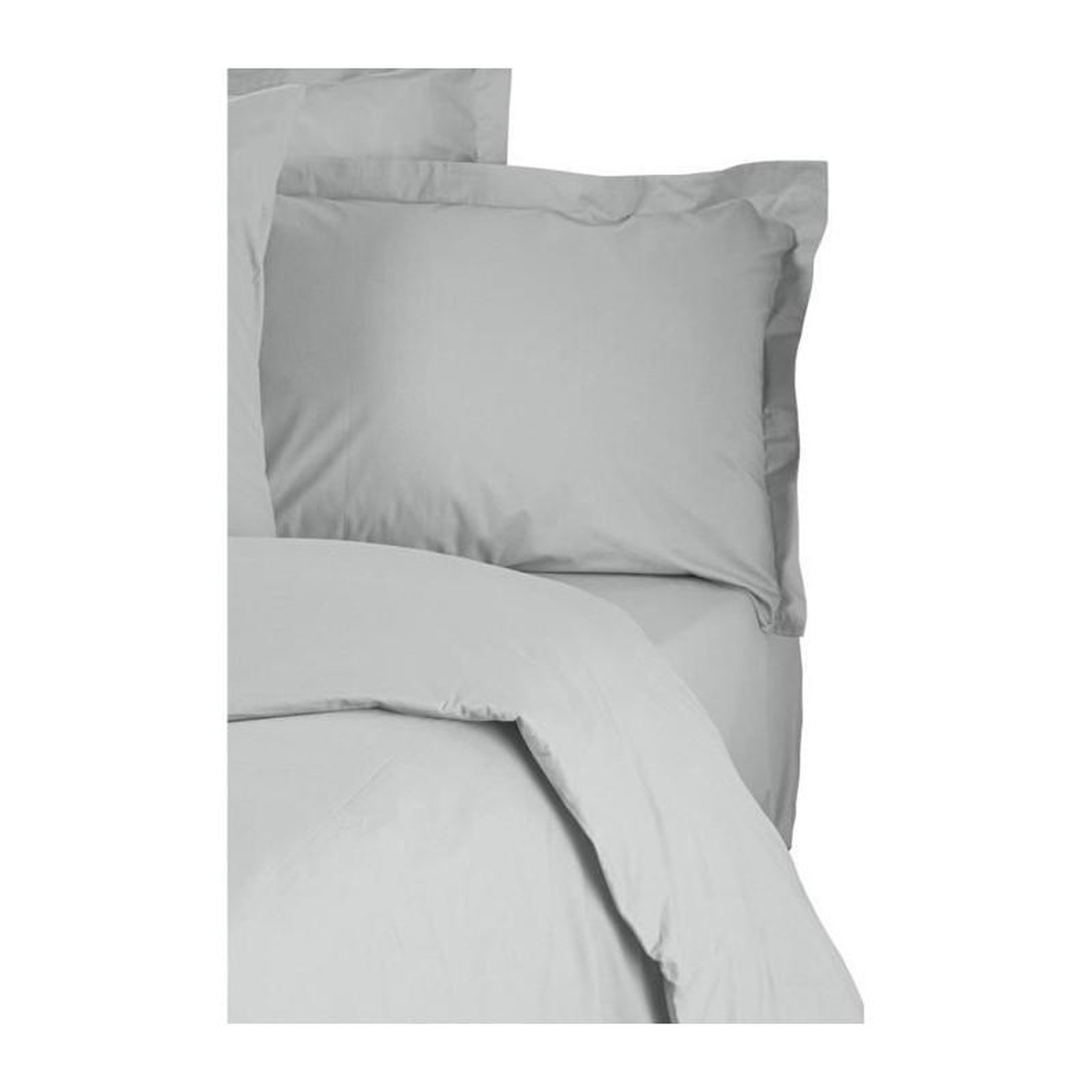 Voir la diapositive 4 : GENERIQUE Parure de lit - 1 housse de couette 220 x 240 cm + 2 taies d'oreiller 60 x 60 cm - 100% coton renforcé - Gris