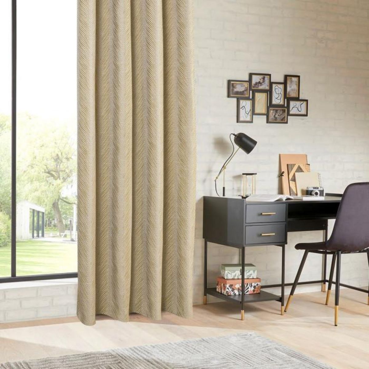 Paris Prix Rideau Occultant  Dana  140x260cm Ocre