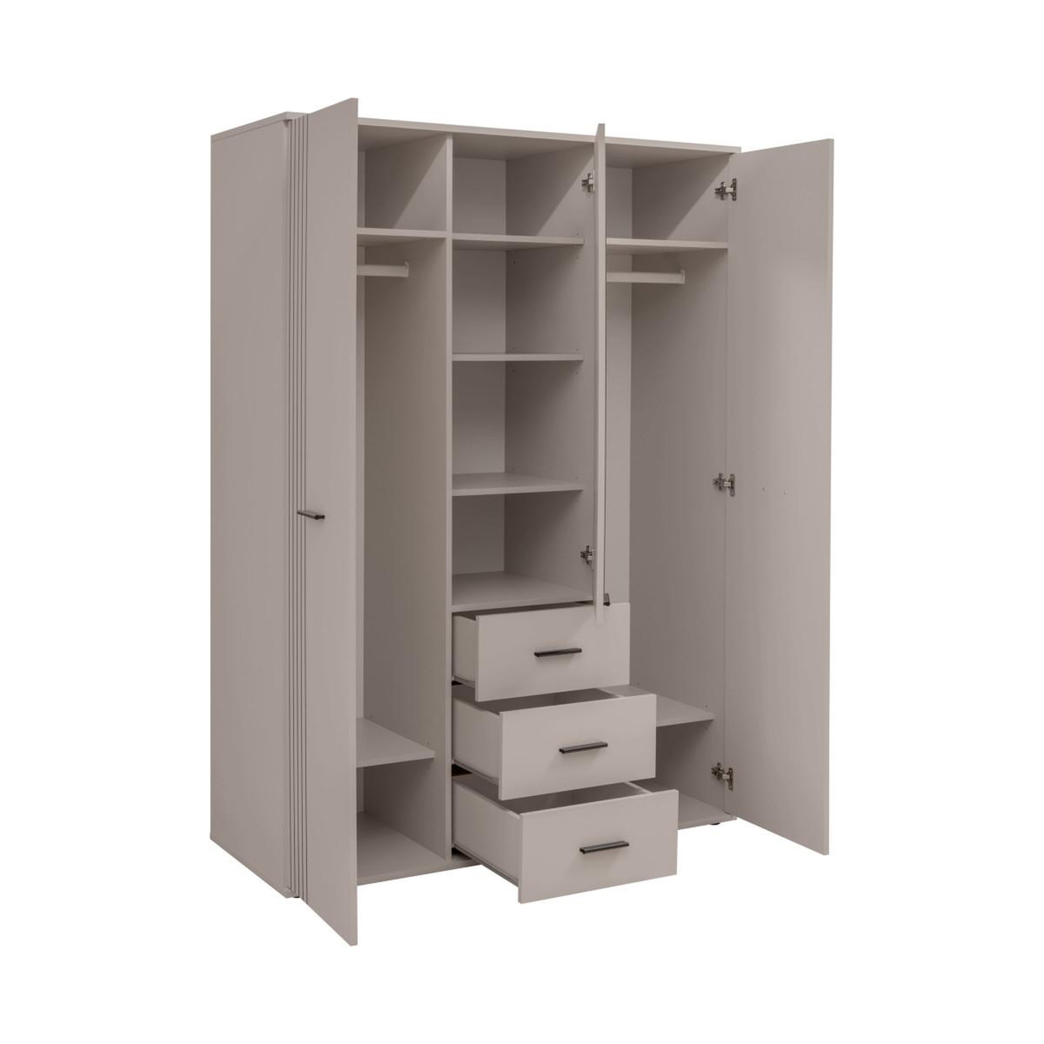 Voir la diapositive 2 : Paris Prix Armoire 3 portes & 3 tiroirs  sigma  135cm gris