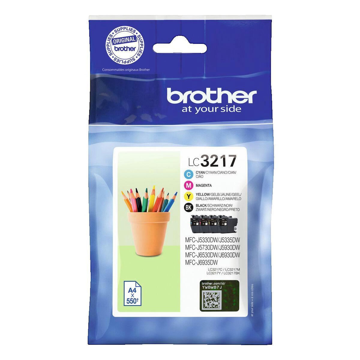 Brother Cartouches d'encre Brother LC3217 Noir, Cyan, Magenta, Jaune