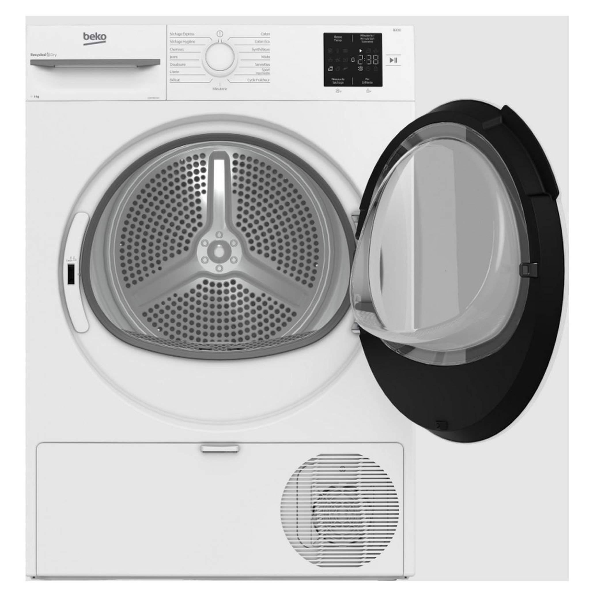 Voir la diapositive 3 : Beko Sèche-linge pompe à chaleur 60cm 9kg blanc - d3h19e01w
