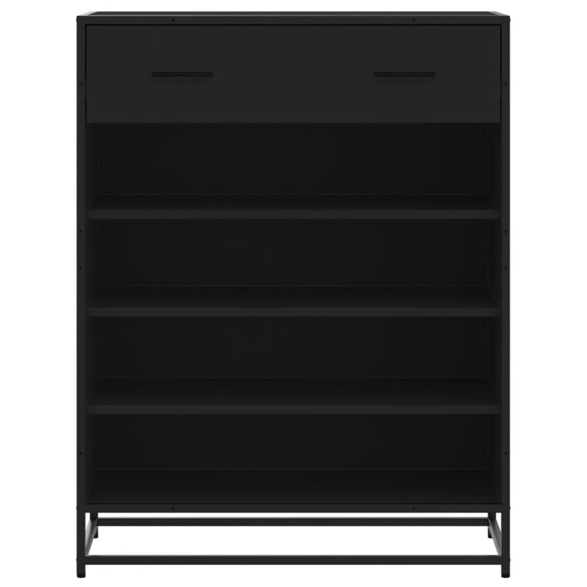 Voir la diapositive 4 : VIDAXL Meuble a chaussures noir 75x38x97,5 cm bois d'ingenierie metal