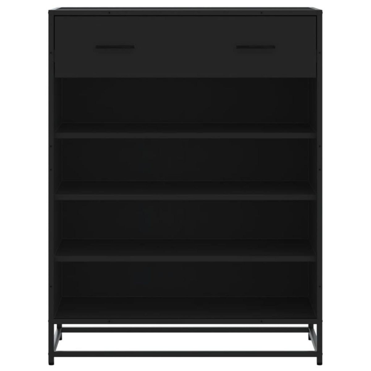 VIDAXL Meuble a chaussures noir 75x38x97,5 cm bois d'ingenierie metal