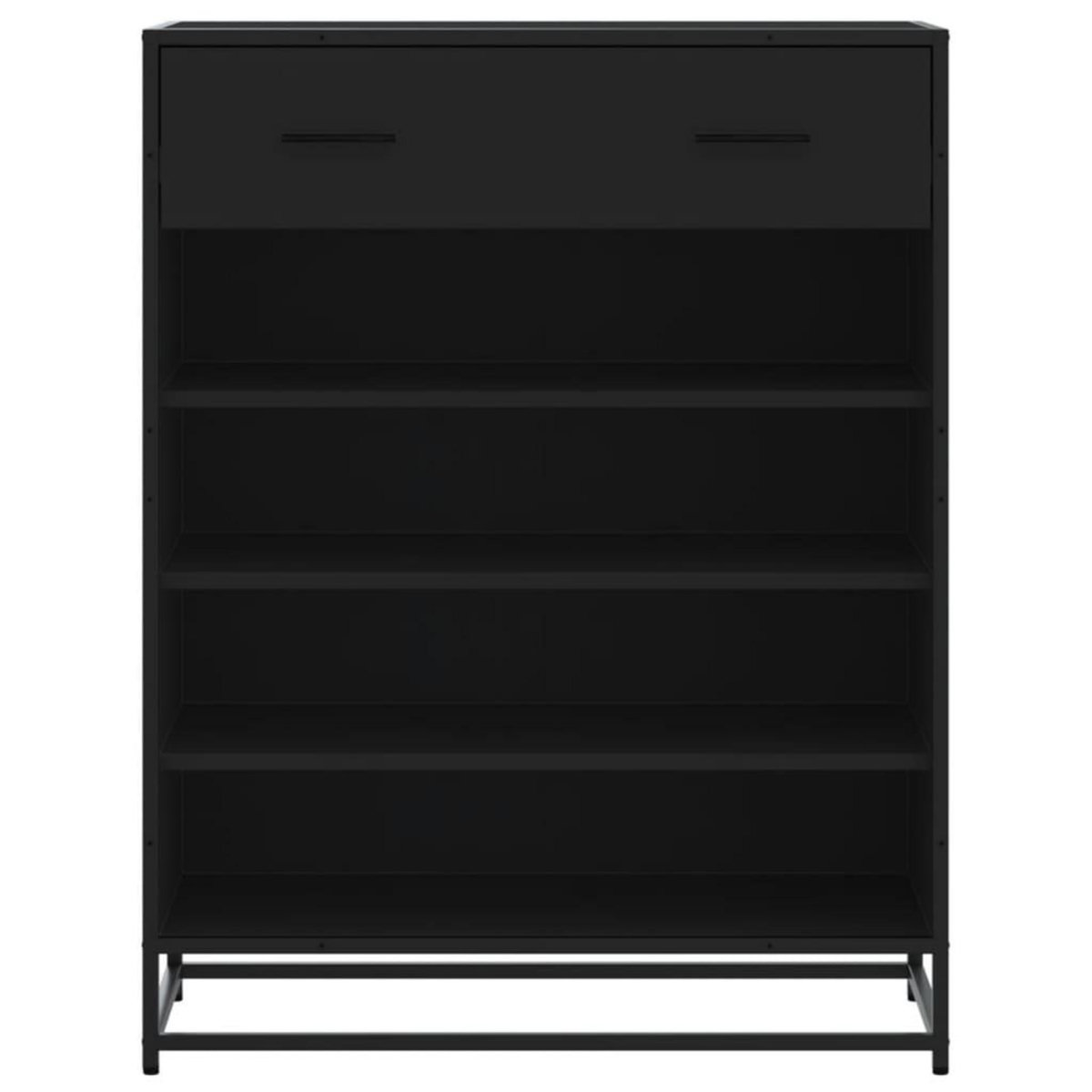 VIDAXL Meuble a chaussures noir 75x38x97,5 cm bois d'ingenierie metal