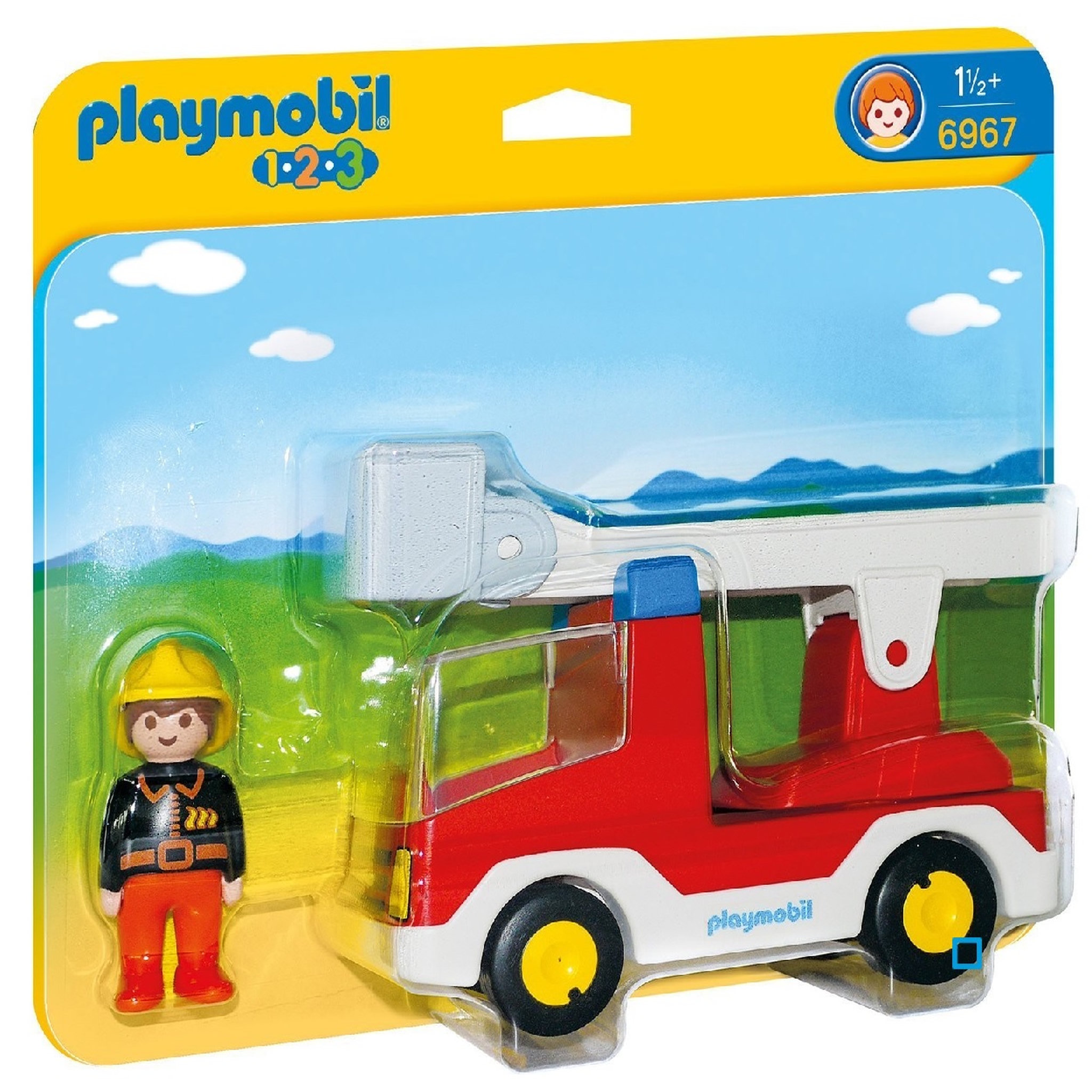 PLAYMOBIL 6967 - 1.2.3 - Camion de pompier avec échelle pivotante 