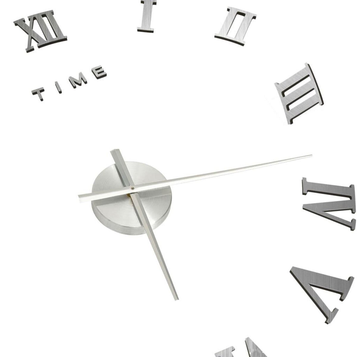 VIDAXL Horloge murale 3D Design moderne Argente 100 cm XXL