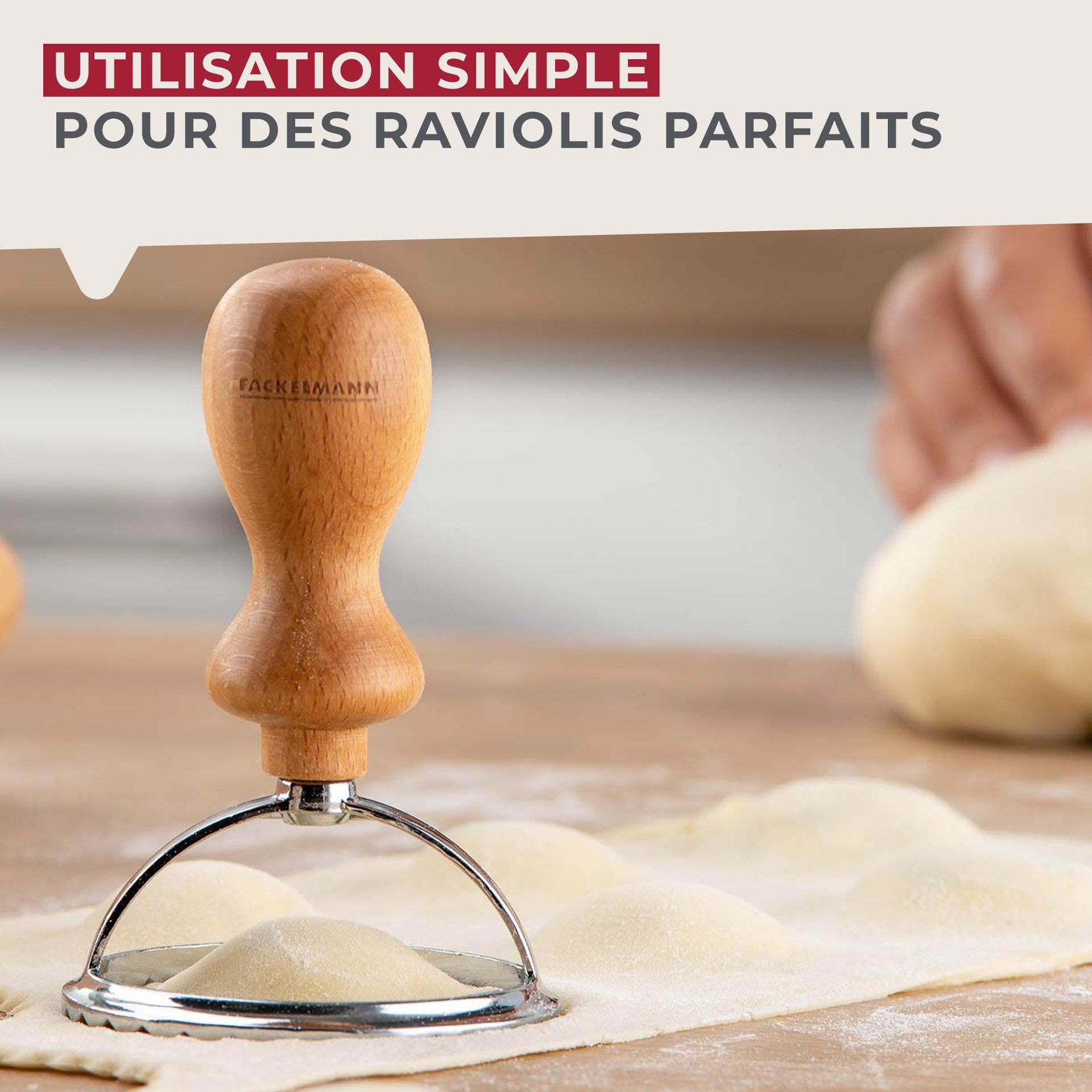 Voir la diapositive 6 : Fackelmann Emporte-pièce ravioli rond et cannelé 6,5 cm fackelmann pizza & pasta