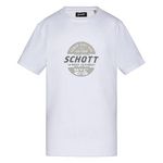 Schott T Shirt  Garçon Schott Print. Coloris disponibles : Blanc