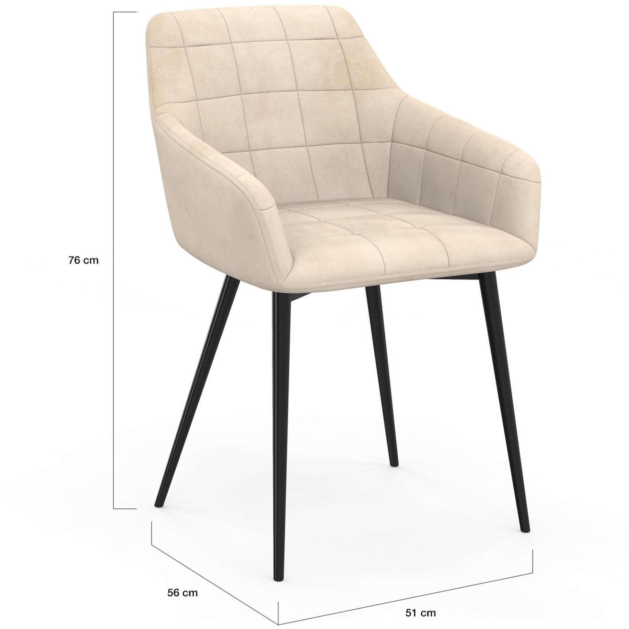 Voir la diapositive 5 : ID MARKET Lot de 2 chaises de salle à manger, fauteuils de table mady en velours beige