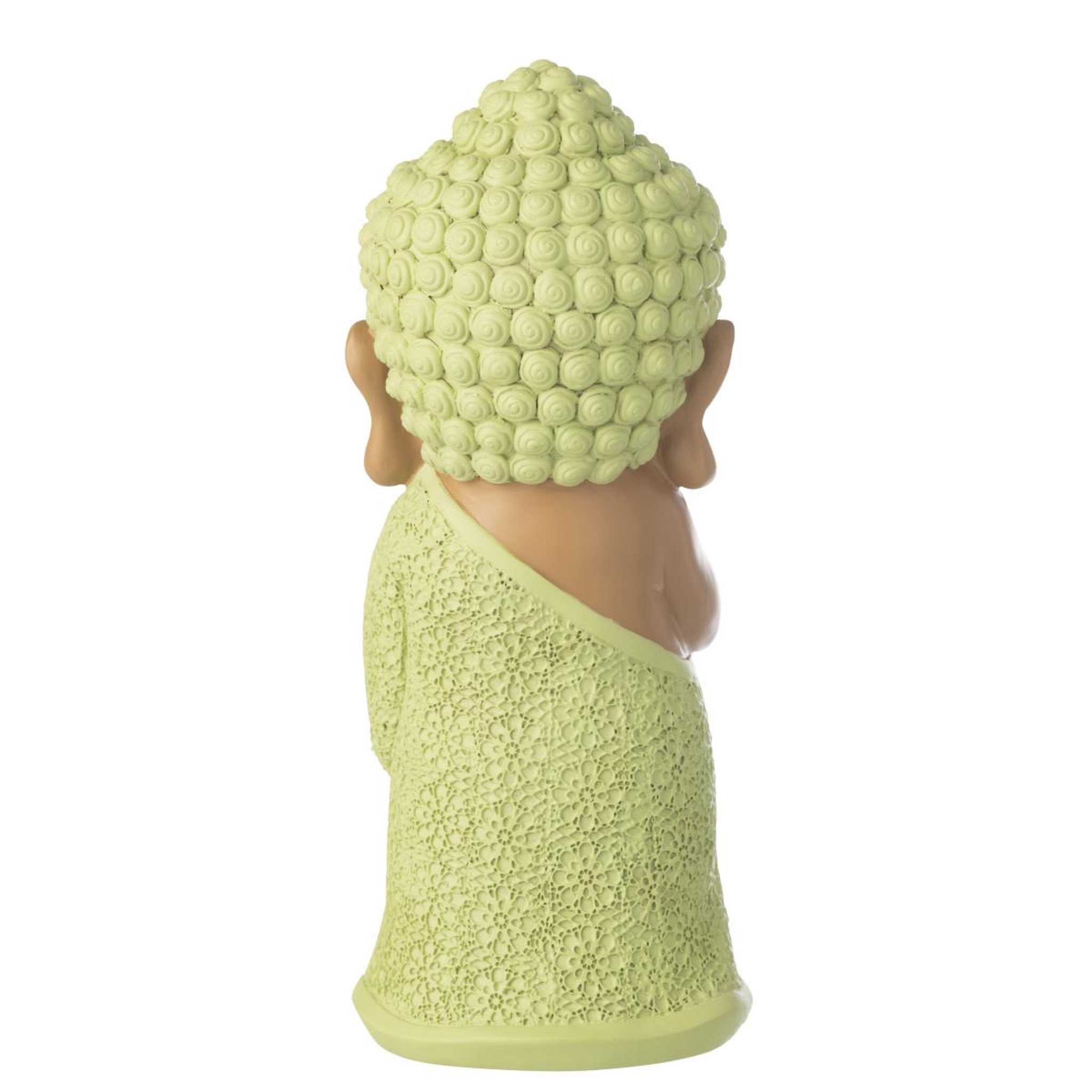 Voir la diapositive 3 : J-LINE Statuette déco moine priant  boudhi  32cm vert